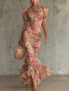 Rosalie™ | Vestido Maxi con Estampado de Rosa Vintage