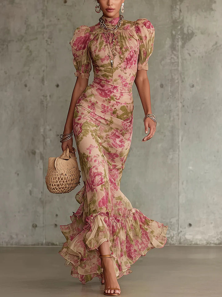 Rosalie™ | Vestido Maxi con Estampado de Rosa Vintage