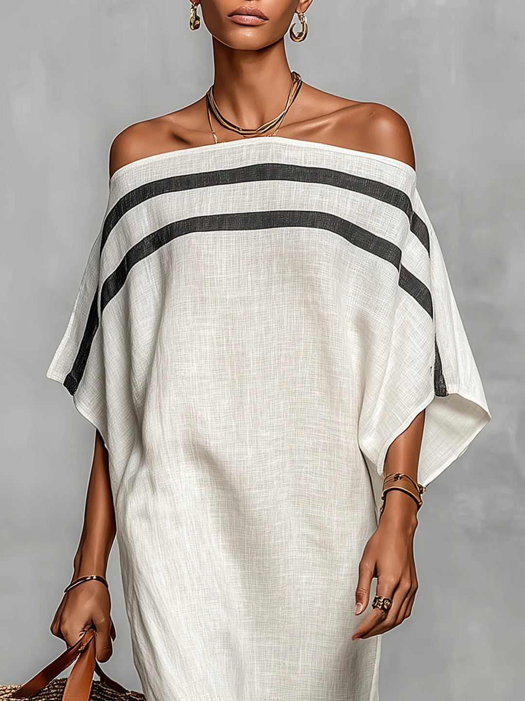 Aveline™ | Vestido Maxi Off-Shoulder con Mangas Murciélago