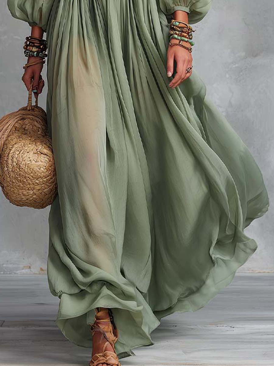 Élodine™ | Vestido Maxi Bohemio con Estampado Floral