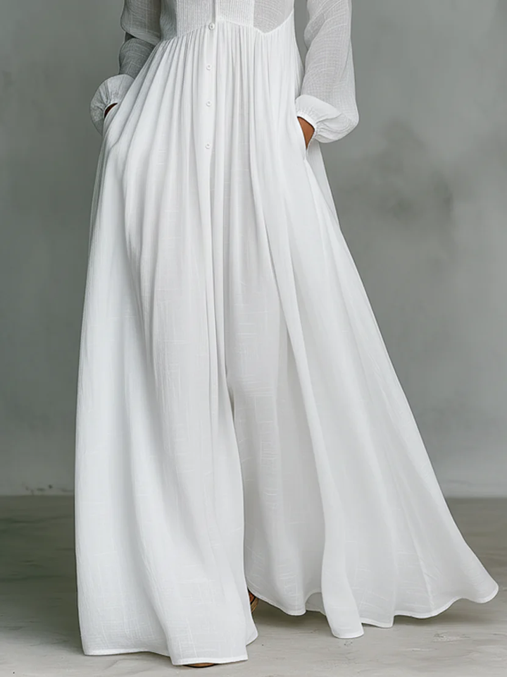 Léonie™ | Vestido Maxi Minimalista con Cuello Alto