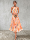 Aurora™ | Vestido de Cuello Halter con Estampado Acuarela