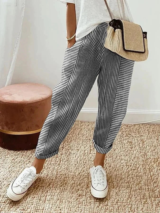 Amynelle | Pantalones a Rayas, Corte Suelto, Pantalones Cortos de Verano