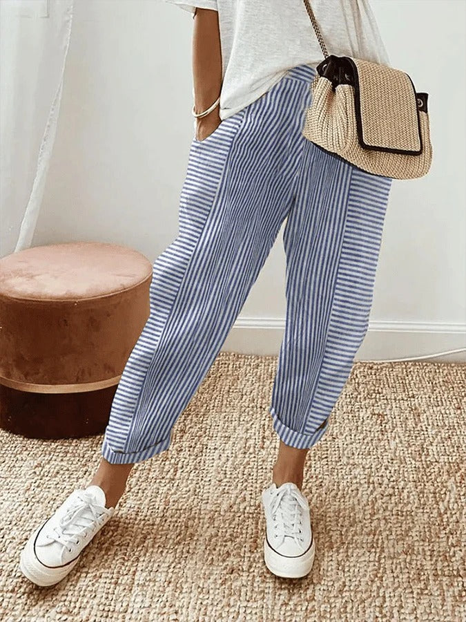 Amynelle | Pantalones a Rayas, Corte Suelto, Pantalones Cortos de Verano