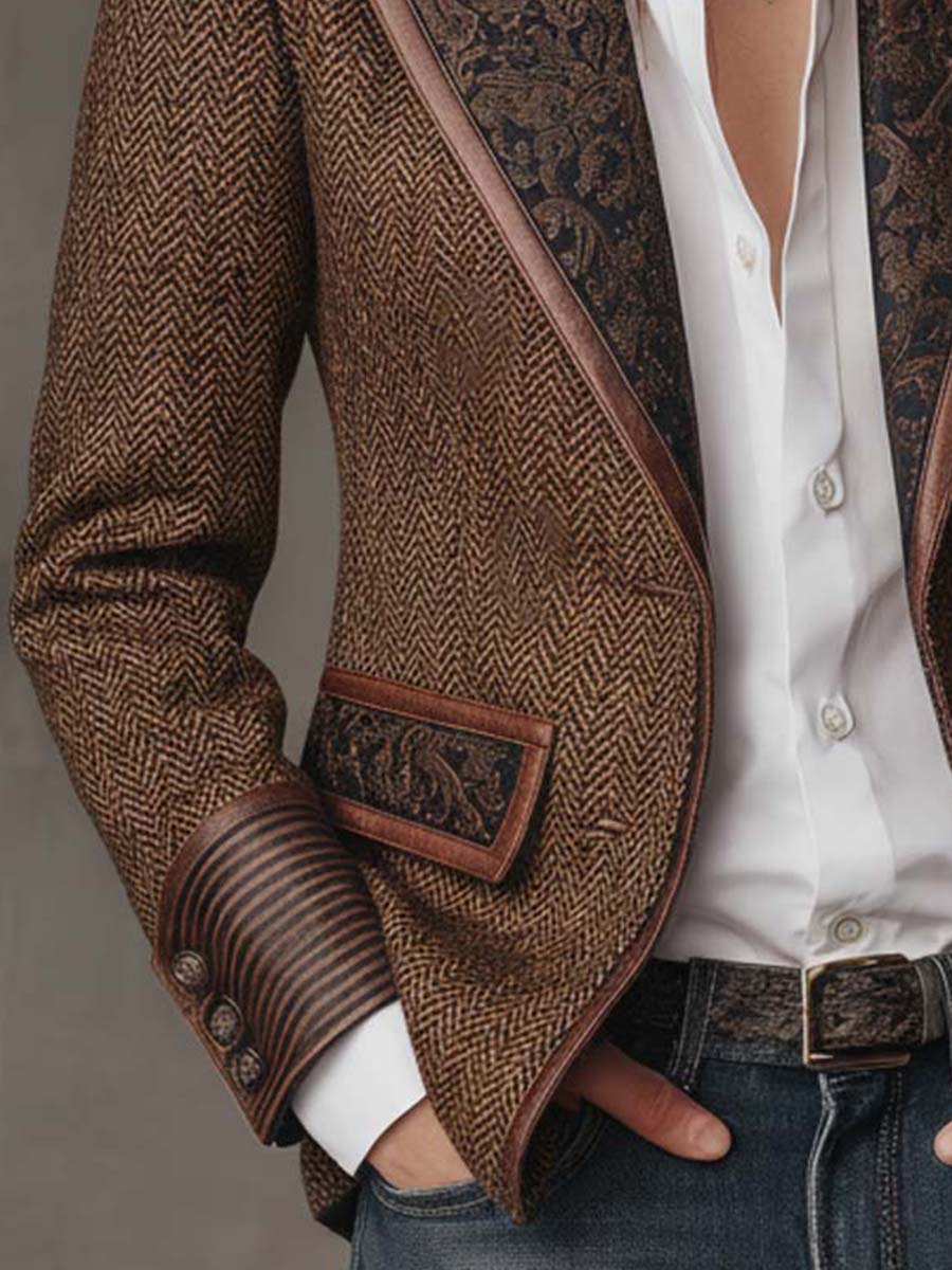 Blazer da Donna in Pannello Stampa Herringbone