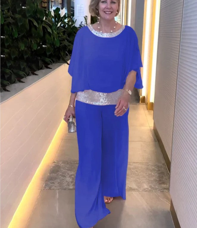 Mireya | Elegante Conjunto de Pantalones de Pierna Ancha de Dos Piezas para la Noche