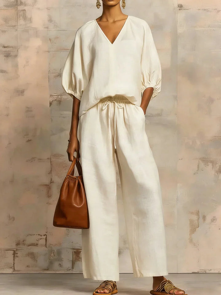 Valencia | Conjunto de dos piezas de lino elegante y relajado