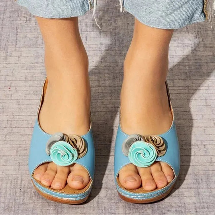 Lily™ - Sandalias ortopédicas con correa de flor