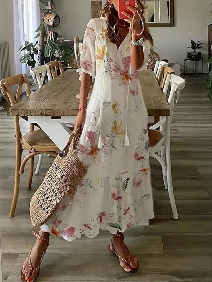 Lana - Vestido Maxi Boho que Realza la Silueta