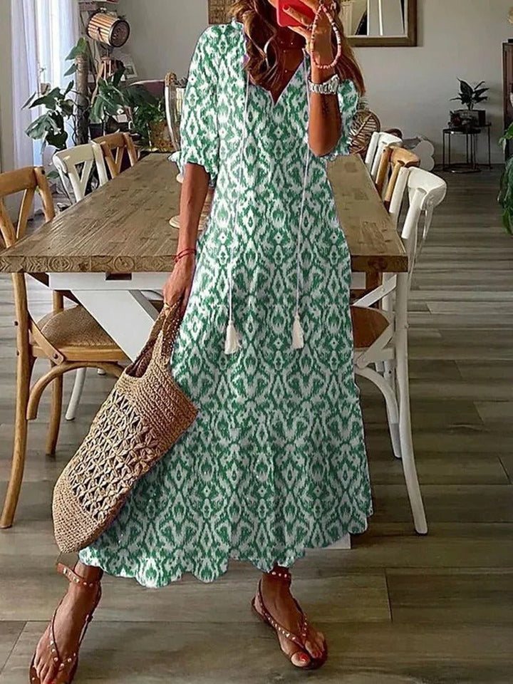 Lana - Vestido Maxi Boho que Realza la Silueta