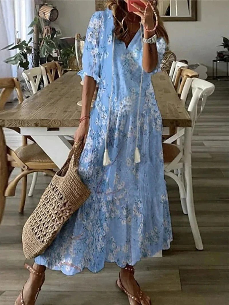 Lana - Vestido Maxi Boho que Realza la Silueta