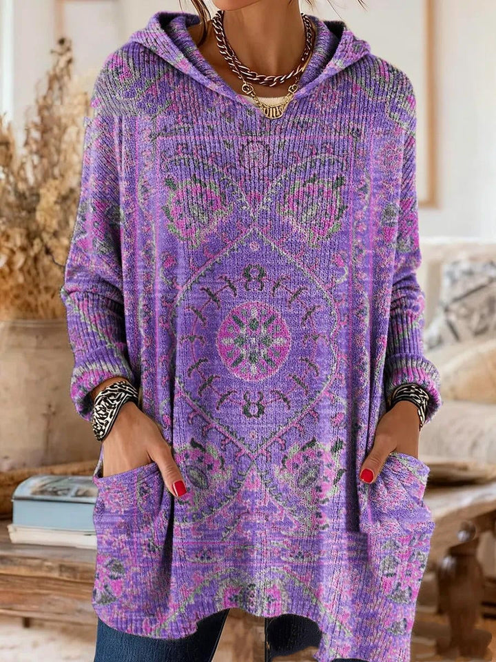Lizzy | Tunica con Cappuccio a Stampa Retro