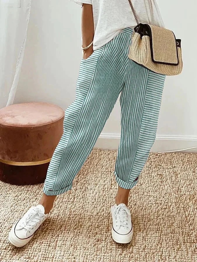 Amynelle | Pantalones a Rayas, Corte Suelto, Pantalones Cortos de Verano