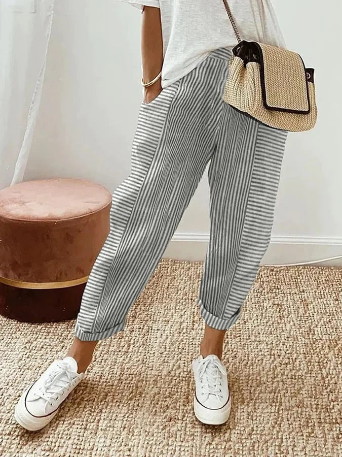 Amynelle | Pantalones a Rayas, Corte Suelto, Pantalones Cortos de Verano