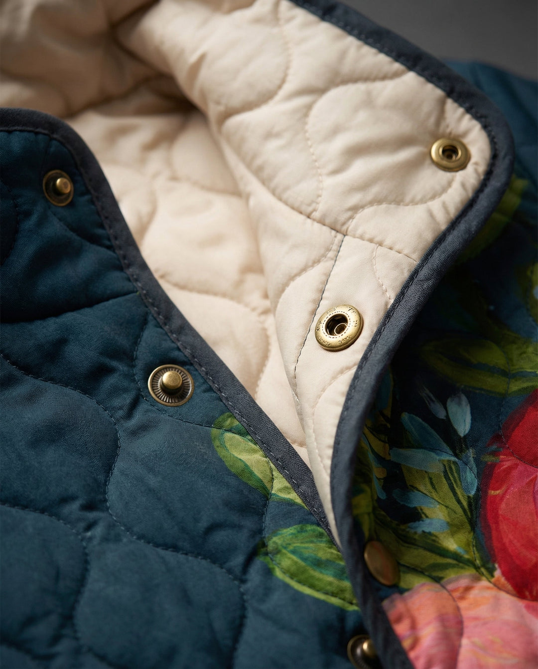 Amaya | Giacca Trapuntata con Stampa Floreale Vintage