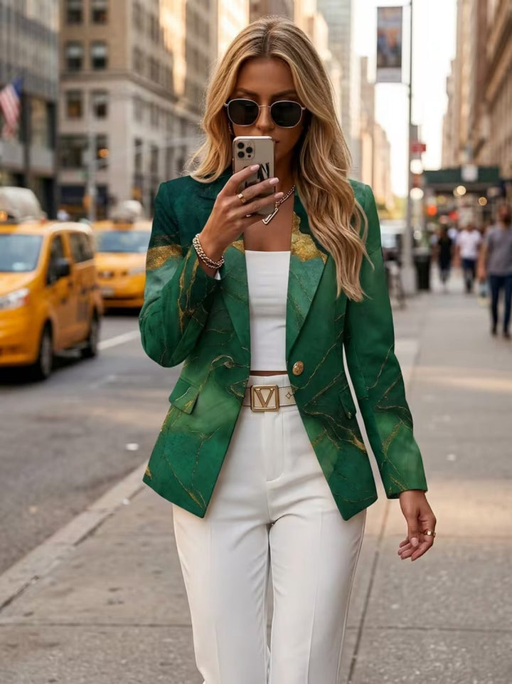 Honorine™ | Blazer in Marmo Verde Smeraldo