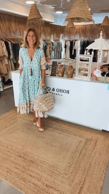 Peyton – Vestido Bohemio de Manga Larga con Lanternas