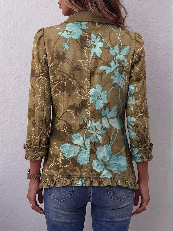Sundara™ | Giacca Vintage Floreale con Volant Boho