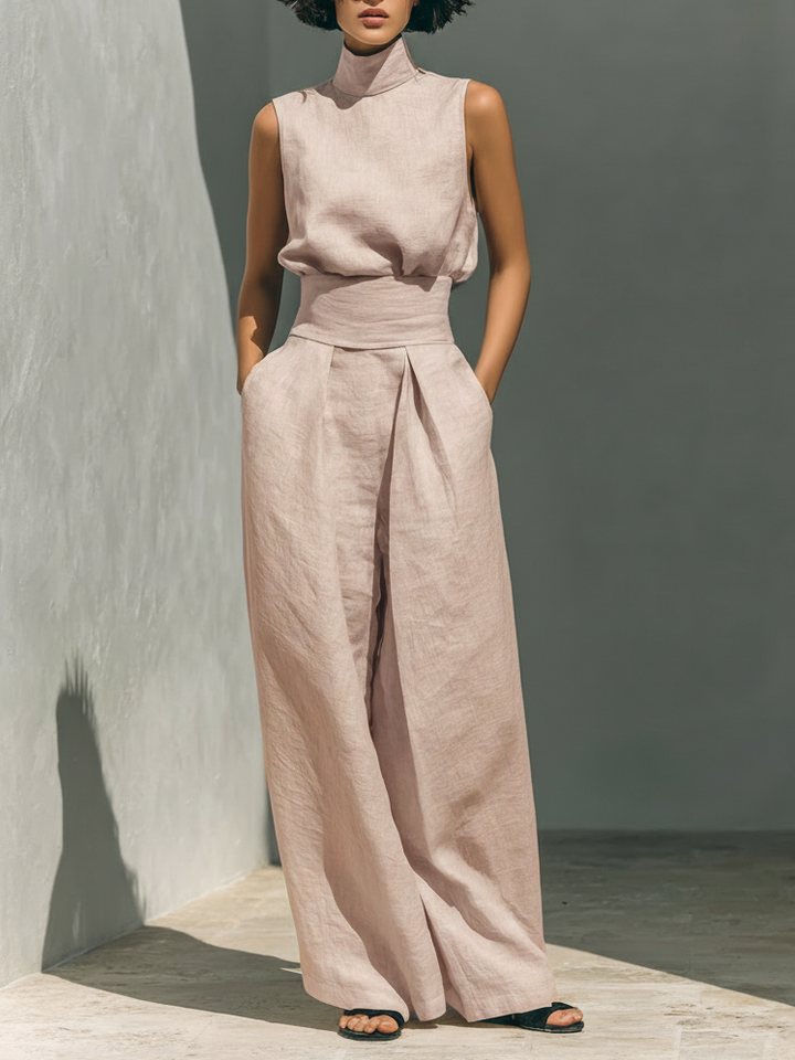 Ariana | Conjunto Elegante de Lino de Pierna Ancha