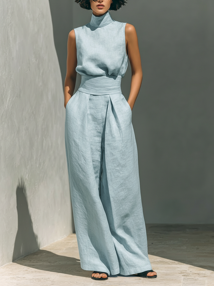 Ariana | Conjunto Elegante de Lino de Pierna Ancha