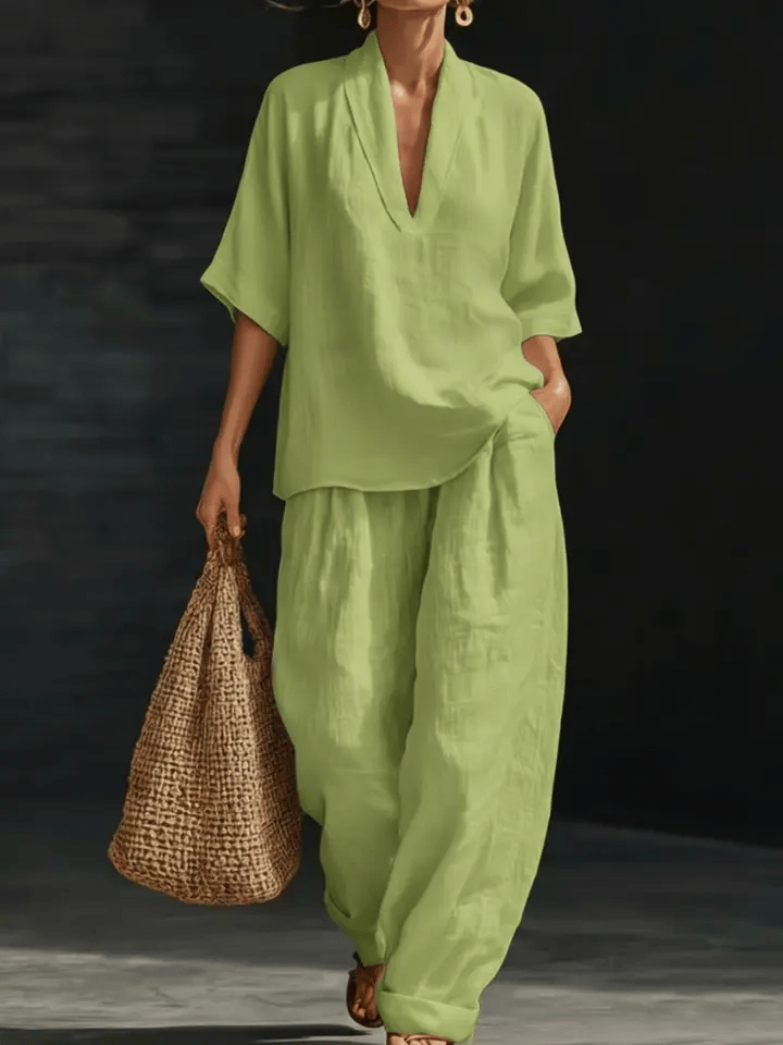 Lilly | Conjunto de Dos Piezas de Lino Sin Esfuerzo