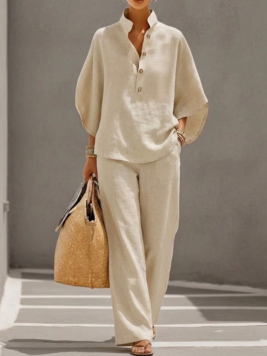 Mariel | Conjunto de Manga Murciélago con Pantalones Anchos