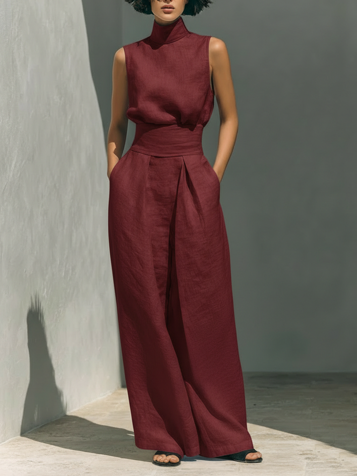 Ariana | Conjunto Elegante de Lino de Pierna Ancha