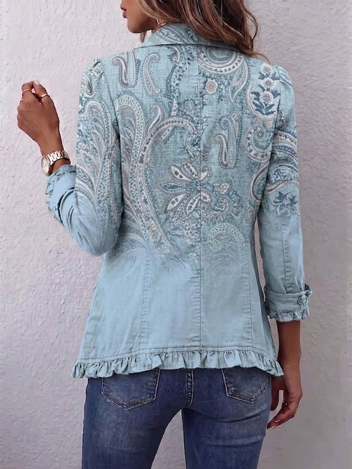 Estrella™ | Giacca Arricciata con Stampa Paisley Vintage