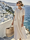 Janet | Elegant Loose Fit Summer Maxi Dress with Pockets