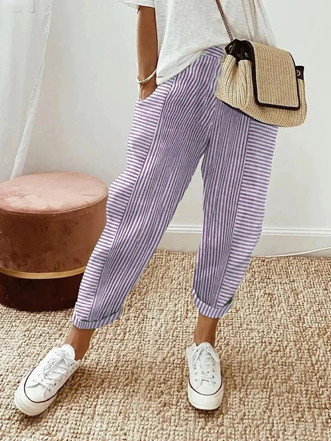 Amynelle | Pantalones a Rayas, Corte Suelto, Pantalones Cortos de Verano