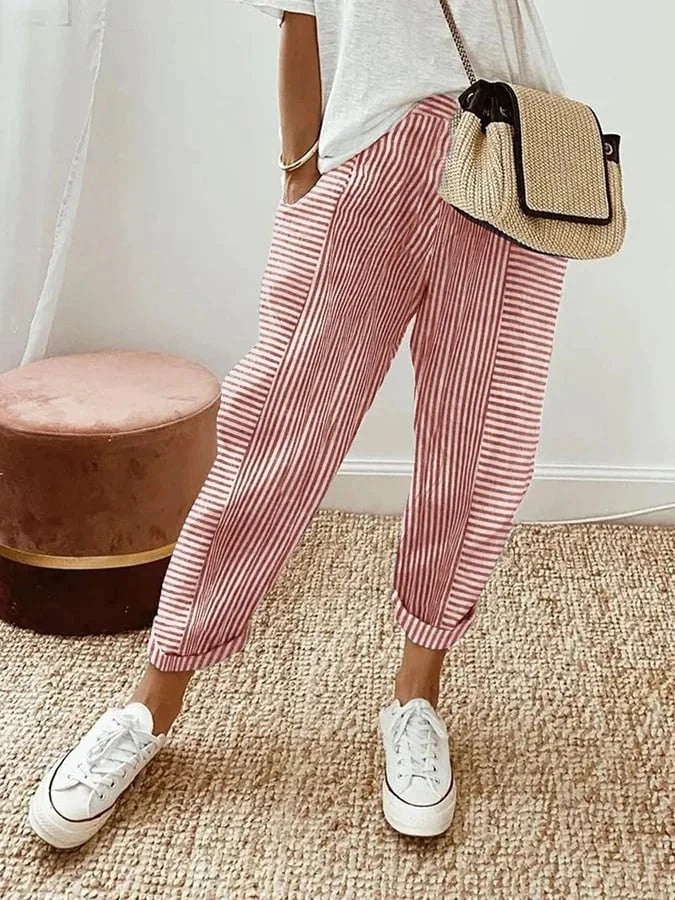 Amynelle | Pantalones a Rayas, Corte Suelto, Pantalones Cortos de Verano
