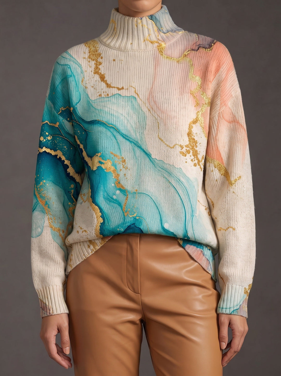 Verity™ | Maglione a Collo Alto Marmorizzato
