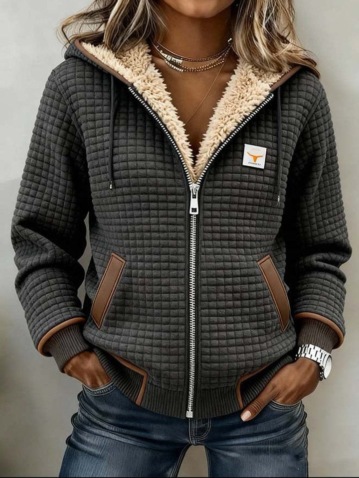 Penelope | Giacca Quilted con Fodera in Sherpa per Donna con Zip Completa e Cappuccio