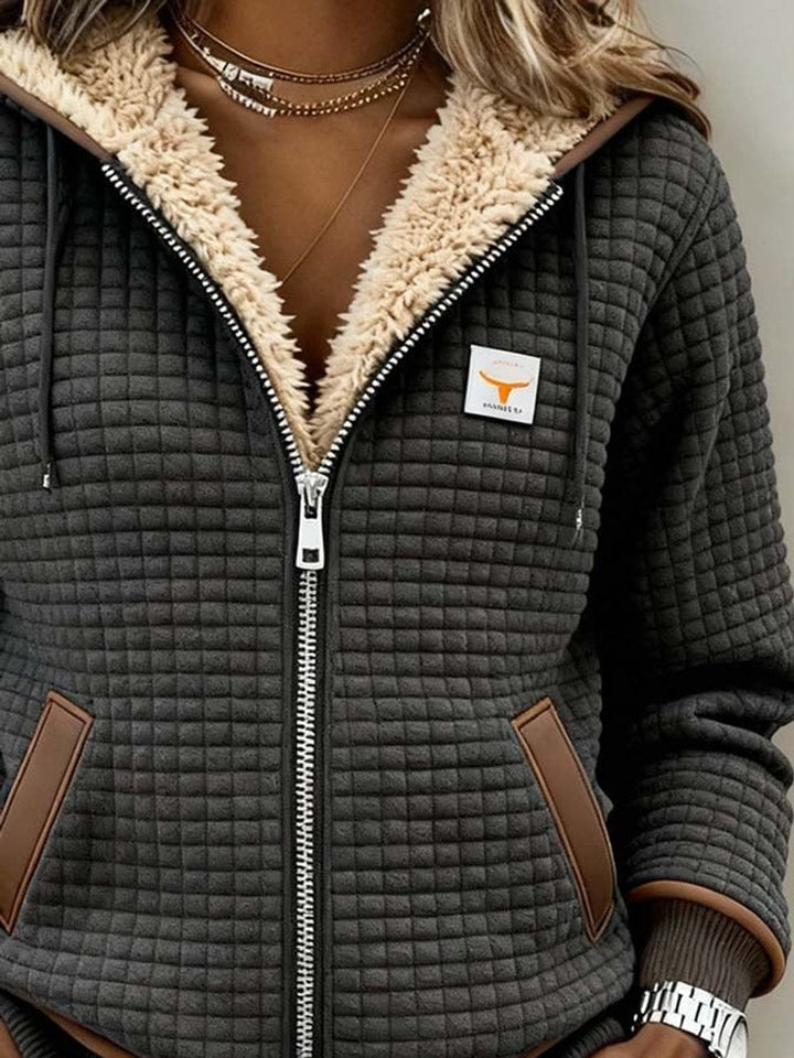 Penelope | Giacca Quilted con Fodera in Sherpa per Donna con Zip Completa e Cappuccio